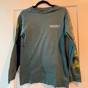 OBEY Men's Scorpion Rose Long Sleeve Tshirt